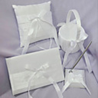 Ribbon Wedding Collection Set with Red Sash (4 Pieces)