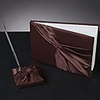 Rich Chocolate Brown Guest Book and Pen Set