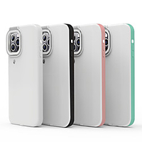 Ring Light Flash Phone Case for iPhone 12 Pro Max 11 Pro Max LED Selfie Flashlight Video Light Lamp Cellphone Case Candy Colors Back Cover for iPhone 11 12 Lightinthebox