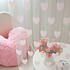 Romantic Fabric Hearts Decorated Curtain Line - Three Colors Available (39"W × 78"L)