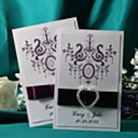 Romantic Flat Wedding Invitation - Set Of 50