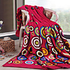 Romantic Polyester Happiness Circle Pattern Coral Fleece Blanket