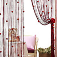 Romantic Rose in Korean Style Curtain Line - Random Colors (39"W × 78"L)