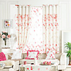 Romantic Roses Print Energy Saving Curtain Set With Beads