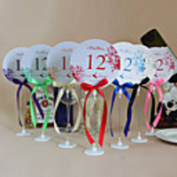Romantic Round Shape Table Number Cards With Holders - Set Of 10(More Colors)