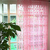Romantic Solid Circle Pattern Curtain Line - Random Colors (39"W × 79"L)
