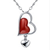 Romantic Sterling Silver With Heart Cut Natural Agate Ladies