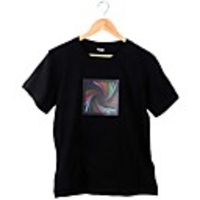 Rotation Type Music Sound Activated Luminous LED Equalizer T-Shirt Short Sleeve