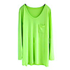 Round Collar Long Sleeve Loose Fit T-Shirt