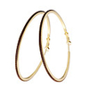 Round Earrings with Two Inlayed Chains (66mm,  Assorted Colors)