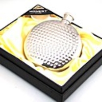 Round Embossed Pattern Stainless Steel 4-oz Flask