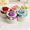 Round Favor Boxes With Flower And Pearl - Set of 12 (More Colors)