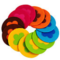 Round Flower Design Thick Felted Pot Cup Mug Coaster Pad Holder Table Mat-Set of 4(More Colors)