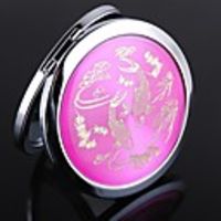 Round Gold Pattern Compact in Pink