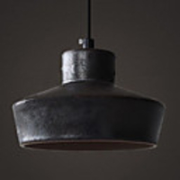 Rust Pendant with Plate Shade