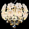 Rustic Romantic Crystal 5 Light Pendant Decorated with Glass Flower