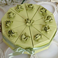 Sage Green Rose Cake Favor Box (Set of 10)
