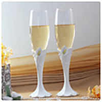 Sculpted Calla Lily Design Wedding Toasting Flutes
