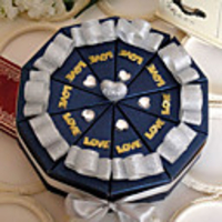 Silver Heart Cake Favor Box (Set of 10)