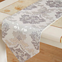 Silver Thread Floral Pattern Table Runner