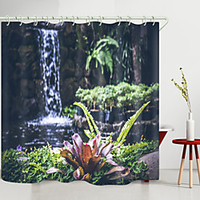 Simple Small Waterfall Grass Digital Printing Shower Curtain Shower Curtains Hooks Modern Polyester New Design 72 Inch Lightinthebox