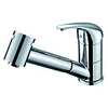 Single Handle Chrome Finish Solid Brass Pull Out Kitchen Faucet