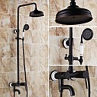 Single handle Oil-rubbed Bronze Wall Mount Waterfall Rain with Handheld Shower Faucet
