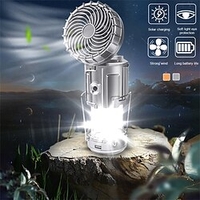 Solar Camping Light Outdoor Portable With Fan Rechargeable lantern Multifunctional Mini Fan USB Outdoor Camping Ceiling Fan Led Light Desktop Fan Lightinthebox