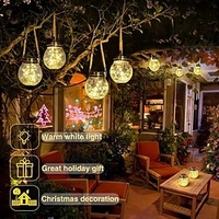 Solar Crack Jar Lights Hanging Ball Glass LED Solar Lanterns Solar Star Wishing Lamp Outdoor Waterproof Garden Decoration Tree Lights Christmas Party Home Decor Light Lightinthebox
