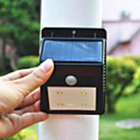 Solar Powered 4 LED PIR Sensor Outdoor Light(CIS-57243)