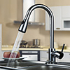 Solid Brass Pull Down Kitchen Faucet - Chrome Finish