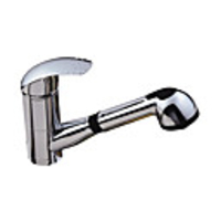 Solid Brass Pull Out Kitchen Faucet - Chrome Finish