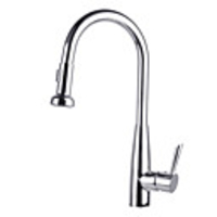Solid Brass Single Handle Pull Out Chrome Finish Kitchen Faucet