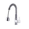 Solid Brass Single Handle Spring Pull Down Kitchen Faucet - Chrome Finish