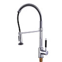 Solid Brass Spring Kitchen Faucet - Chrome Finish