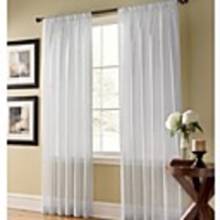 Solid Contemporary White Sheer Curtain Panel