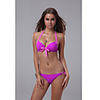 Solid PurplePink Bow Halter Bikini