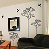 Sprining Tree and Bird Wall Stickers