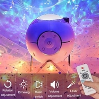 Star Ocean Wave Projector Night Light Galaxy Starry Sky Projector Night Lamp With Music Bluetooth Speaker For Kids Bedroom Decor Lightinthebox