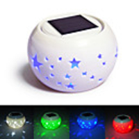 Star Pattern Hollowed-Out LED Solar Powered Garden Light -Solar Table Light- Solar Small Night Light In Jar Design