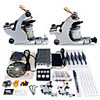 Starter Tattoo Kit 2 Machine Guns 6 Color Inks Supply Grip Tips