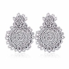 statement drop earrings for women girls handmade bohemian beaded hoop round circle drop dangle dangly fashion ear stud jewellery accessory gift for ladies auntie with gushion present box gue128 gray Lightinthebox