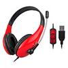 Stereo USB2.0 On-Ear Headphone with Mic and Remote for PC (Black, Red)
