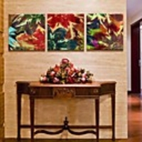 Stretched Canvas Art Abstract Flowers Set of 3
