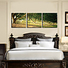 Stretched Canvas Art Botanical Green Trees in the Morning Set of 3