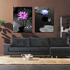 Stretched Canvas Art Botanical Lotus in Water Set of 2