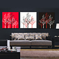 Stretched Canvas Art Botanical Lucky Trees Set of 3
