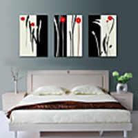 Stretched Canvas Art Botanical Tall Daisy Set of 3