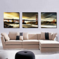 Stretched Canvas Art Landscape Cross-sea Bridge Set of 3