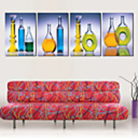 Stretched Canvas Art Still Life Wine Bottles Set of 4